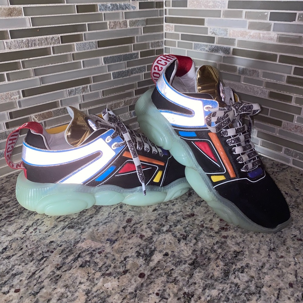Moschino Men’s Sneaker Size 45 Black Multicolored